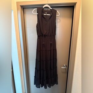 Halogen Black Tiered Maxi Dress